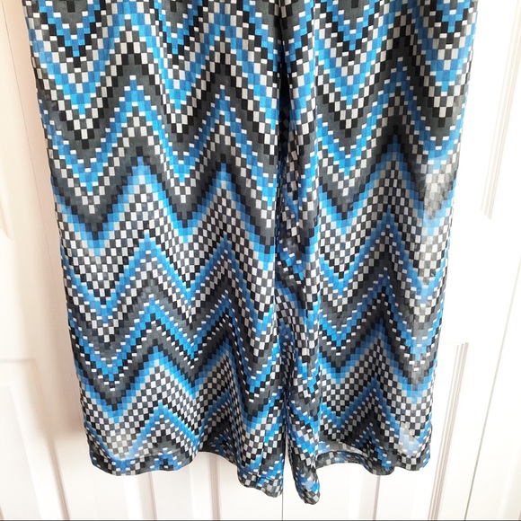 Dots 1X Checkered Chevron Wide Leg Palazzo Pants - Picture 4 of 16